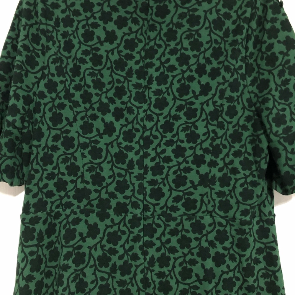 Boden Alexis Jersey dress with green enchanted vine and flowers fluted sleeve
